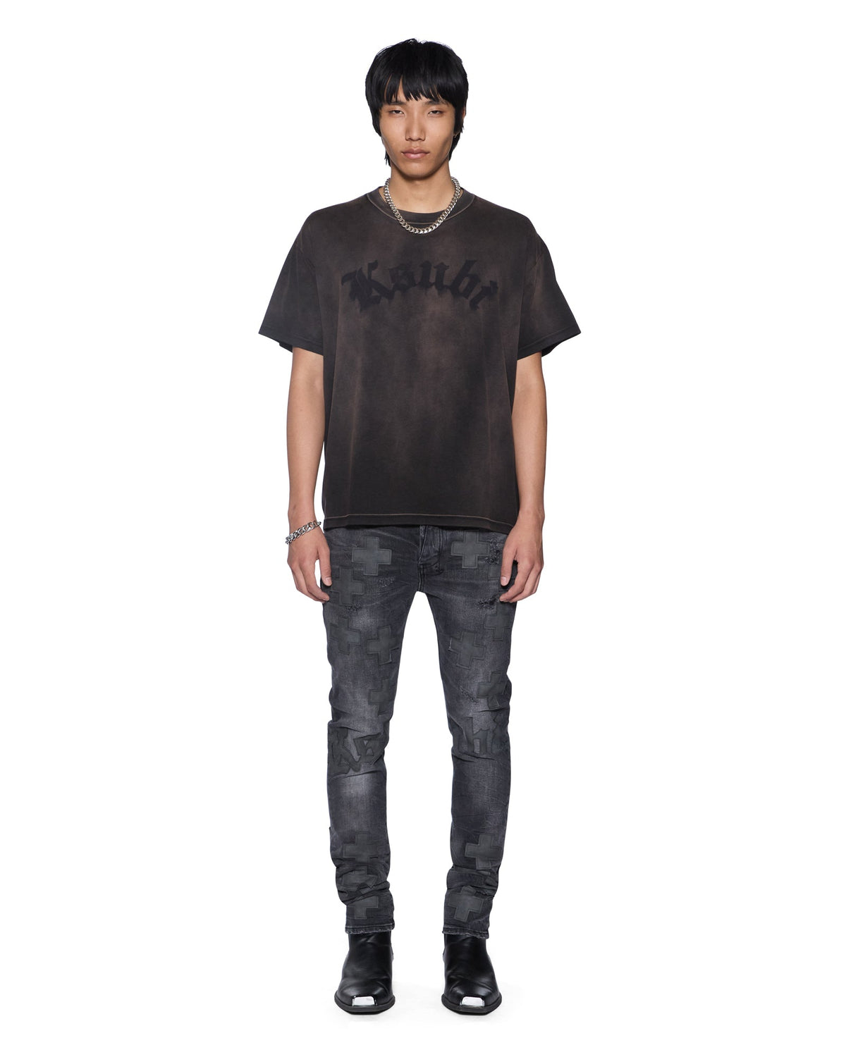 Mens Van Winkle Blakk Metal Idols Skinny Denim Jeans - Grey