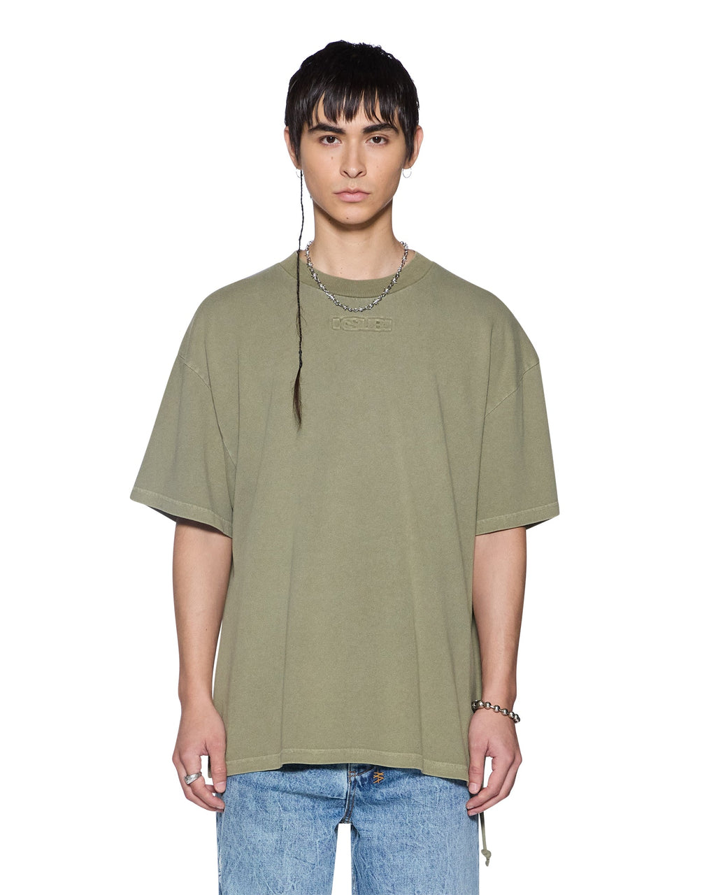 Mens Intruder Ekcess Ss Tee Militant Oversized Tees - Khaki