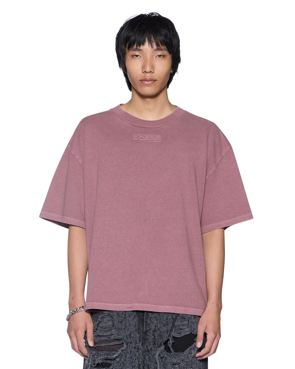 Mens Intruder Halen Ss Tee Plum Baggy Tees - Purple