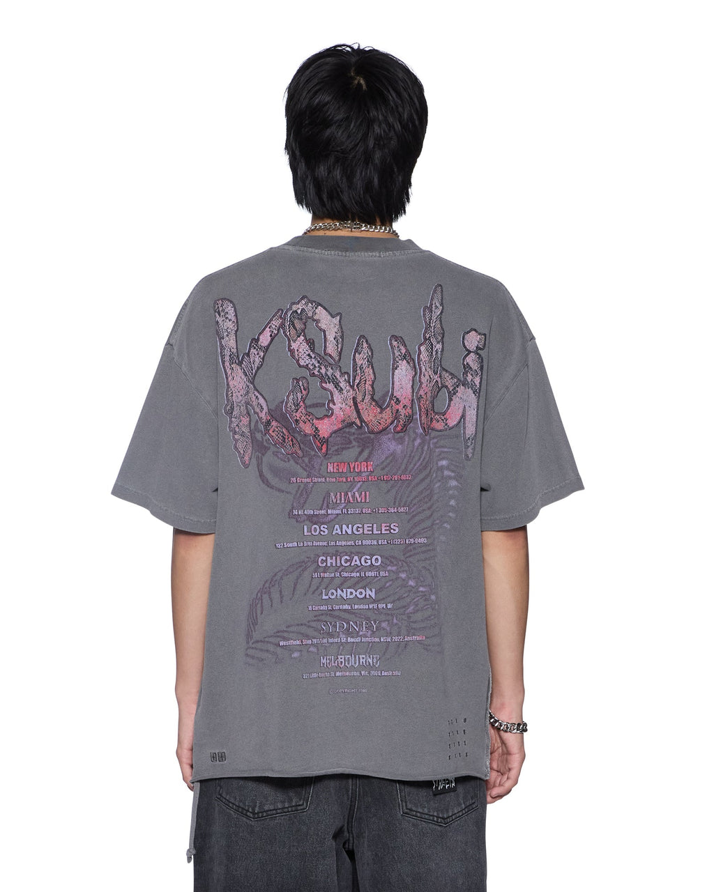 Mens Knotted Ekcess Ss Tee Charcoal Oversized Tees - Grey