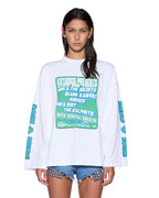Womens Kstudio Boyfriend Ls Tee White Oversized Tees - White