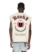 Mens League Ekcess Cut Off Desert Baggy Tees - Beige