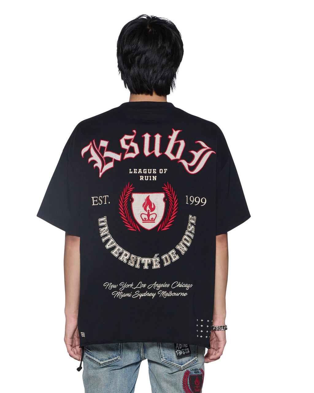Mens League Ekcess Ss Tee Black Oversized Tees - Black