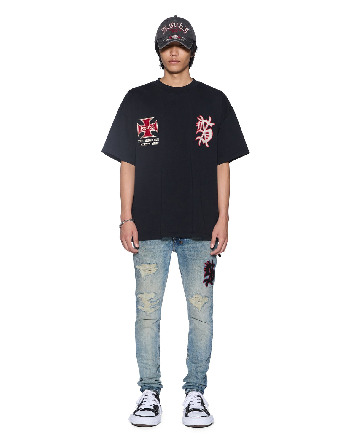 Mens League Ekcess Ss Tee Black Oversized Tees - Black