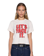 Womens Lets Face It Shrunken Ss Tee Bone Regular Tees - Beige