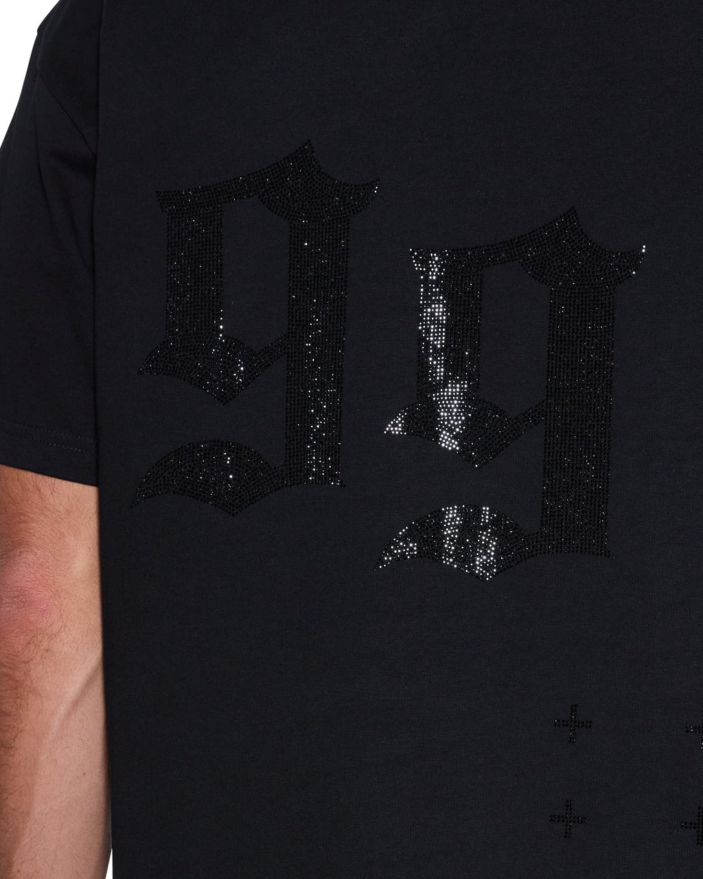 Mens Stardom Ekcess Ss Tee Jet Black Crystal Oversized Tees - Black