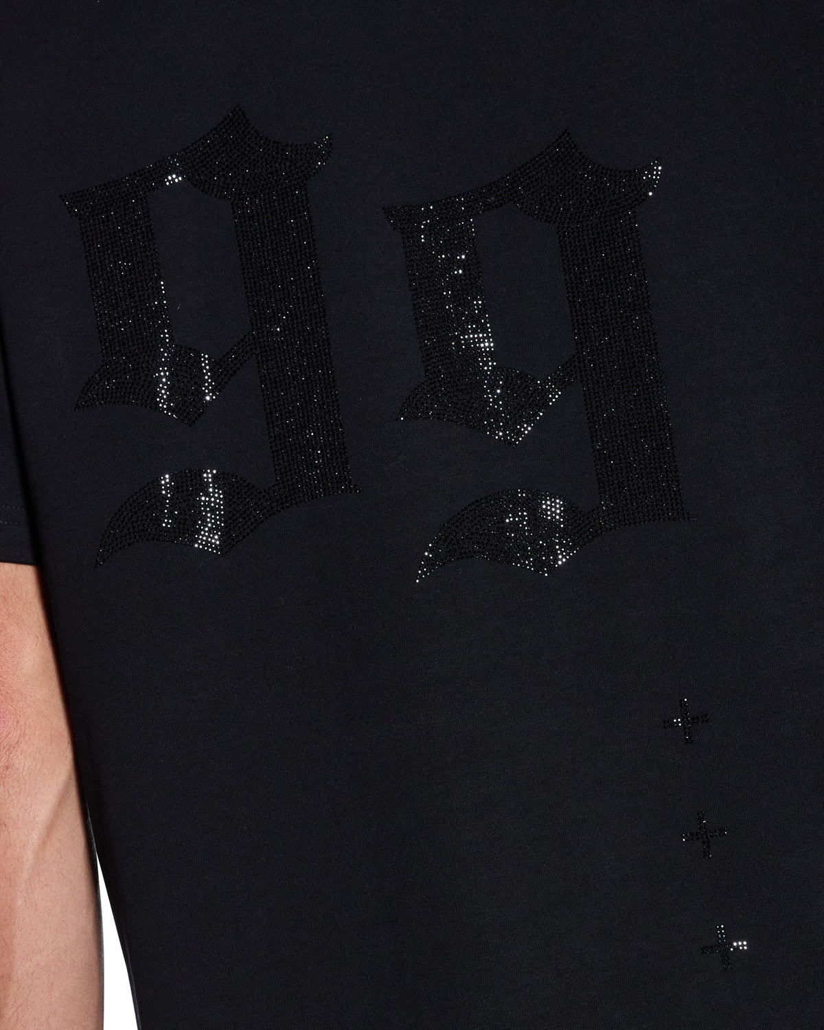 Mens Stardom Ekcess Ss Tee Jet Black Crystal Oversized Tees - Black