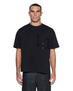 Mens Stardom Ekcess Ss Tee Jet Black Crystal Oversized Tees - Black