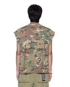 Mens State Ekcess Cut Off Woodland Oversized Tees - Green