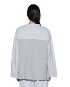 Womens Varsity Boyfriend Ls Tee Grey Oversized Tees - Grey