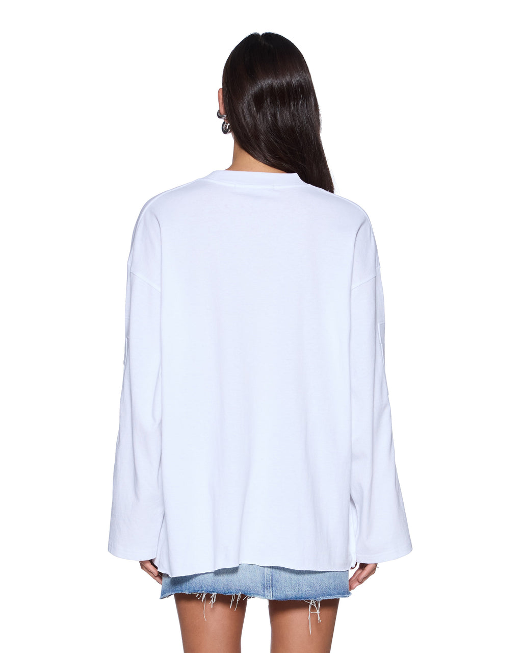 Womens Sott Altar Boyfriend Ls Tee White Oversized Tees - White