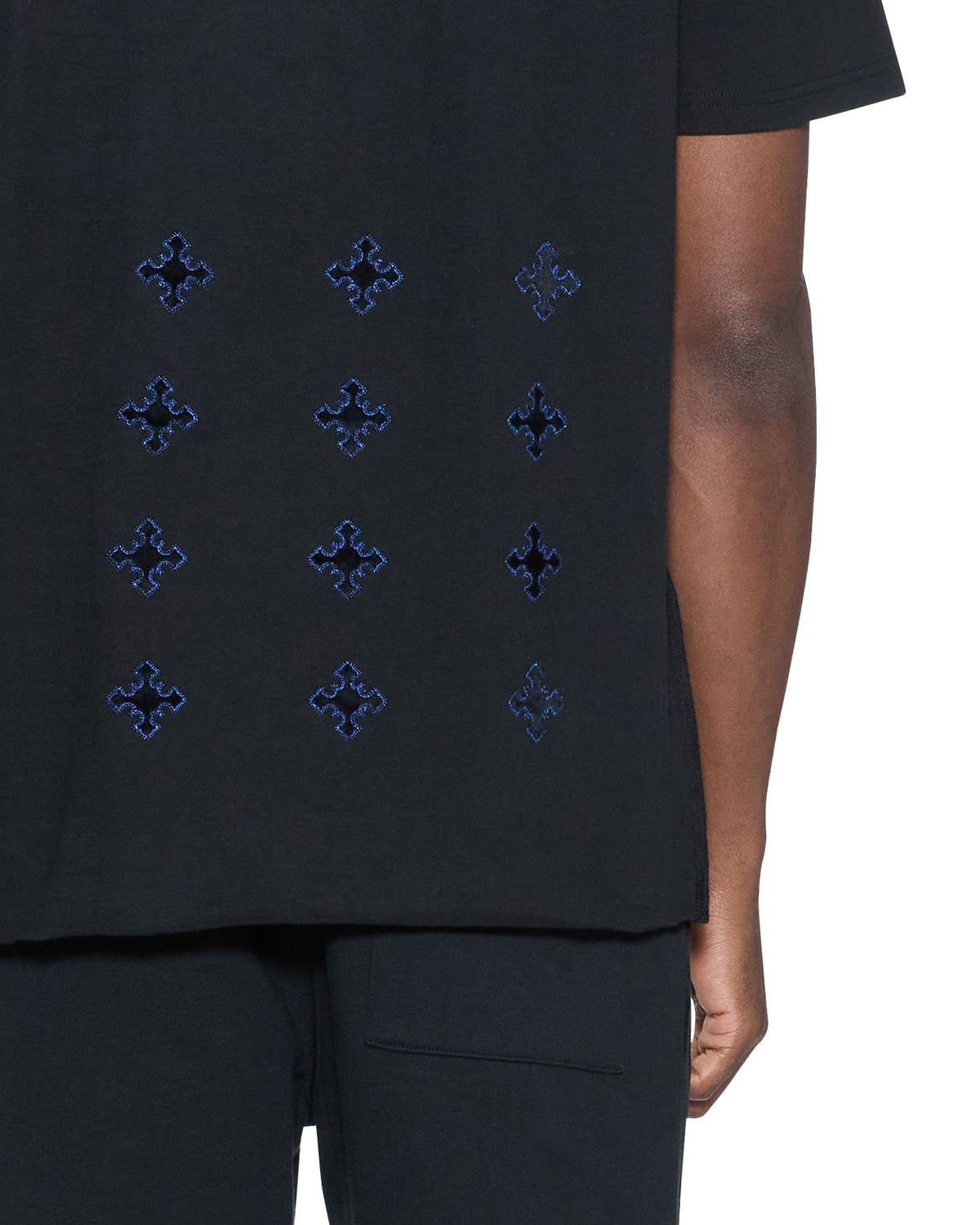 Mens 4x4 Paise Biggie Ss Tee Cobalt Black Regular Tees - Black