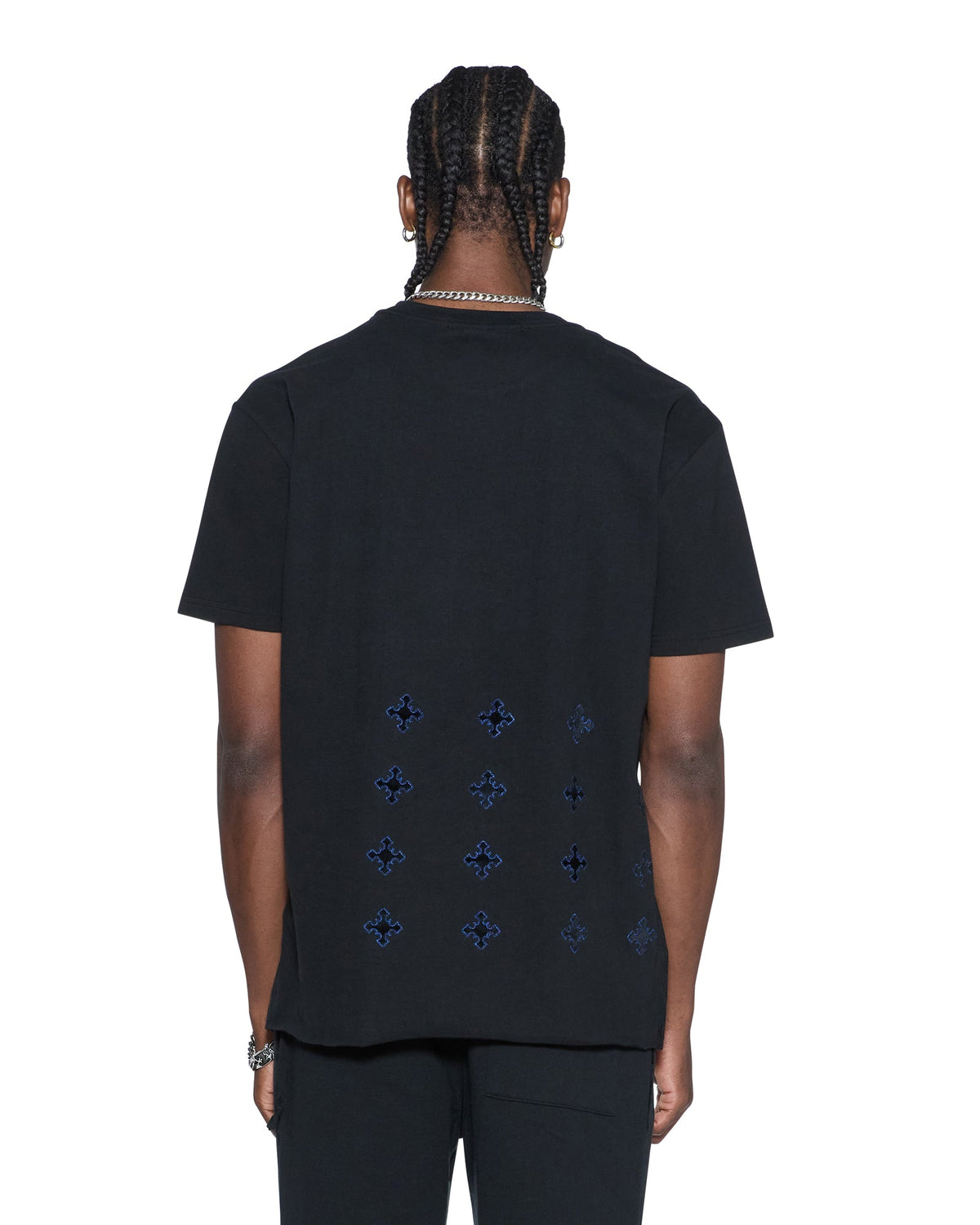 Mens 4x4 Paise Biggie Ss Tee Cobalt Black Regular Tees - Black