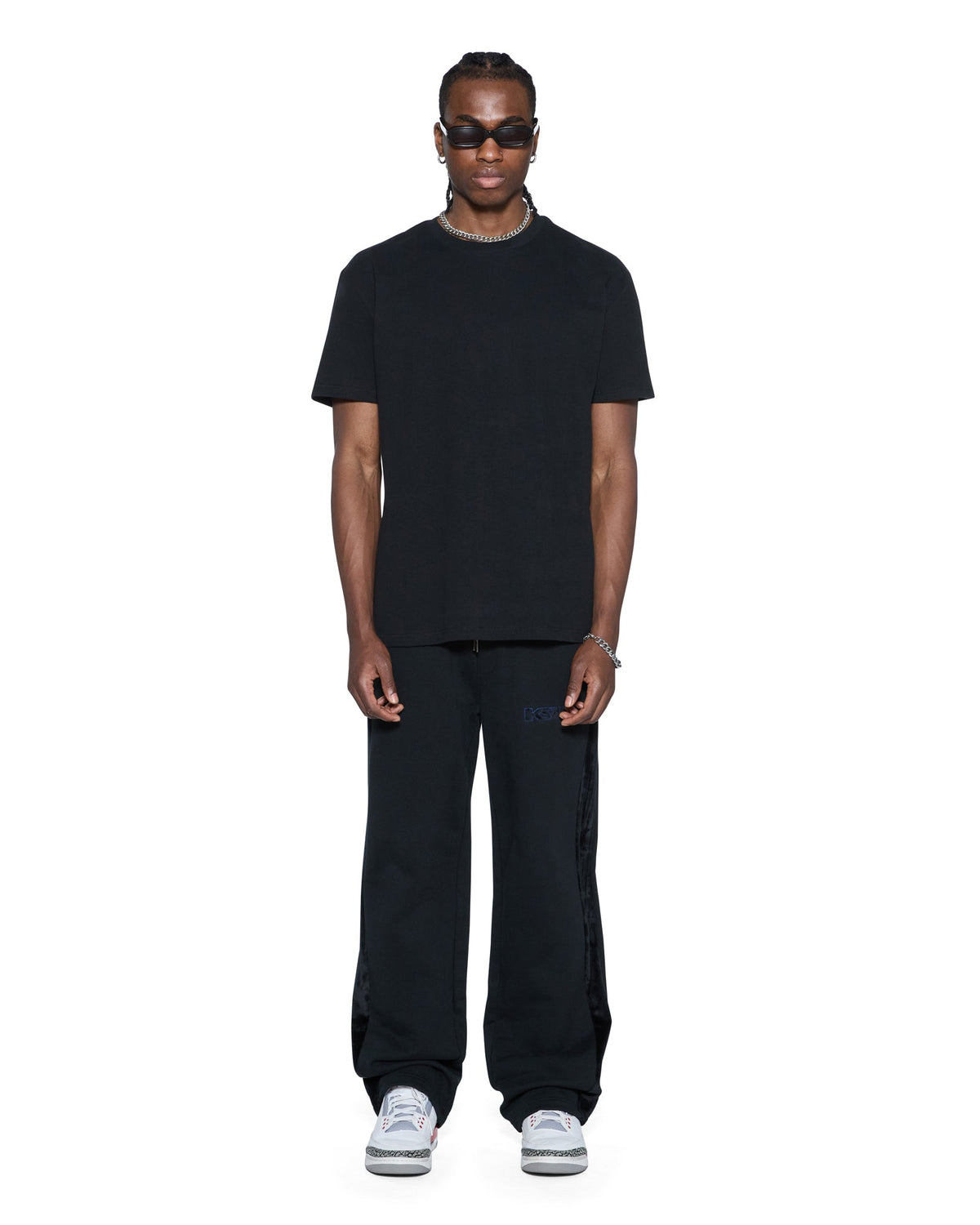 Mens 4x4 Paise Biggie Ss Tee Cobalt Black Regular Tees - Black