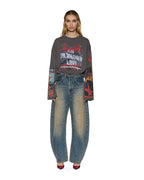Womens Barrel Jean Dune Flip Barrel Leg Denim Jeans - Denim