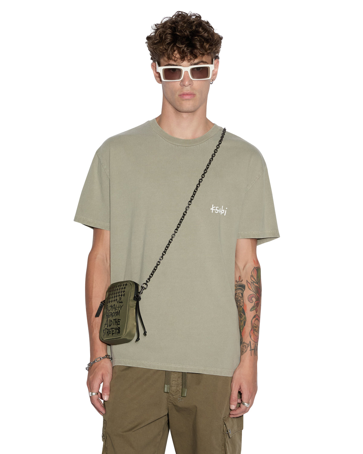 Mens All Day Biggie Ss Tee Outback Oversized Tees - Green