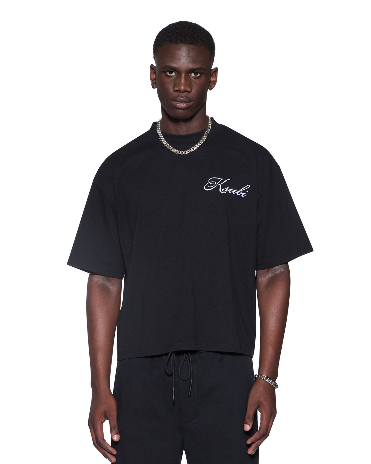 Mens Krown Sid Ss Tee Black Slim Tees - Black