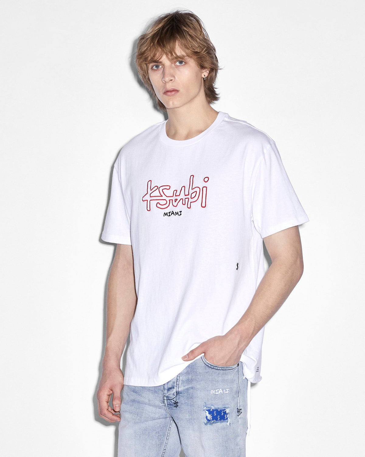 Mens Miami 4x4 Biggie Ss Tee Tru White Oversized Tees - White