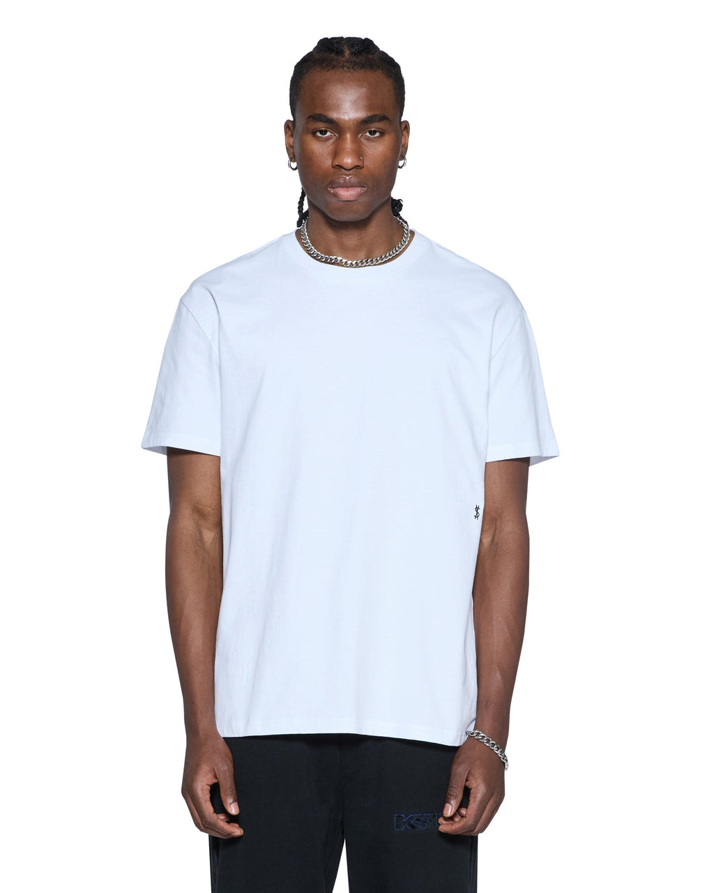 Mens 4x4 Paise Biggie Ss Tee White Black Regular Tees - White