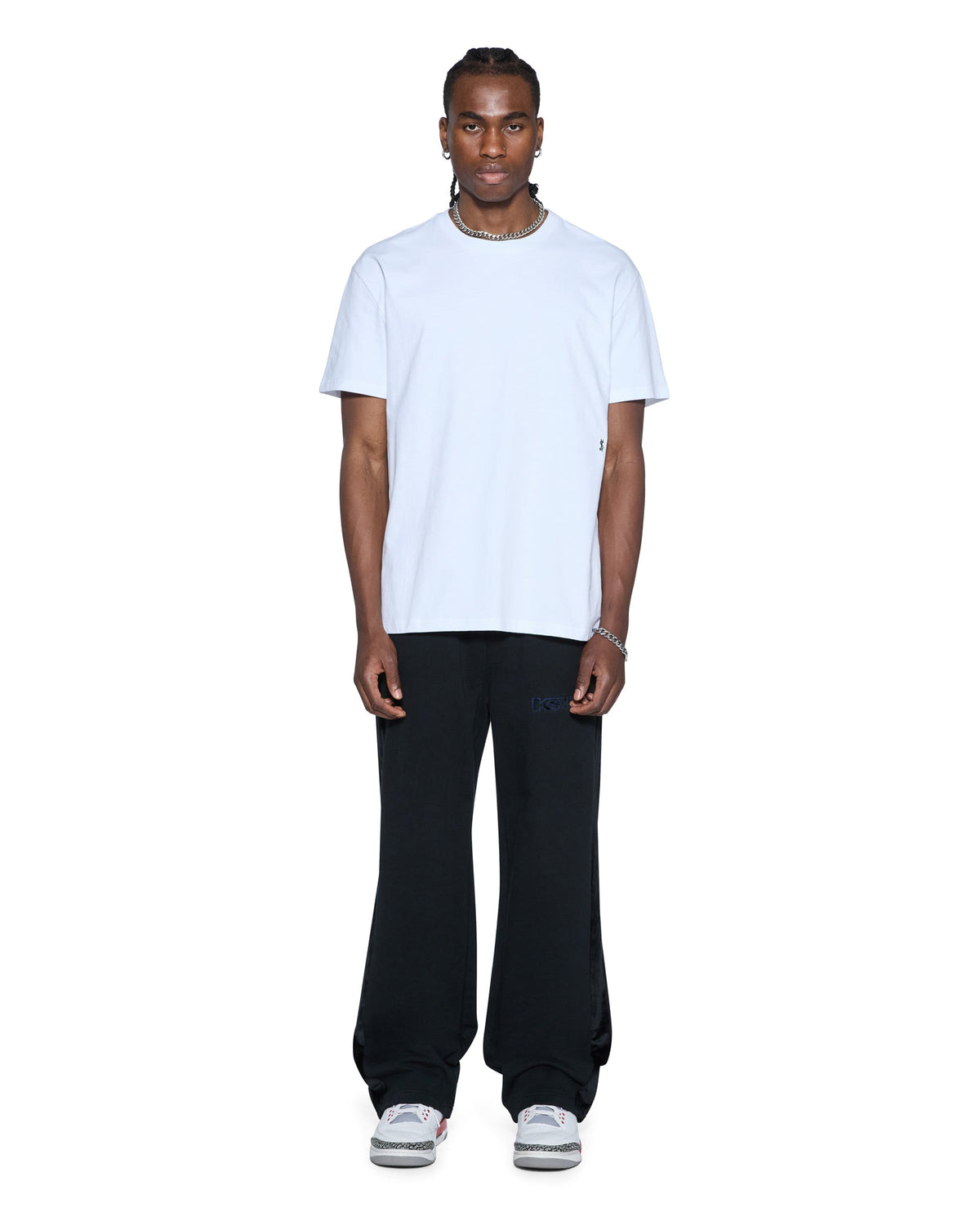 Mens 4x4 Paise Biggie Ss Tee White Black Regular Tees - White