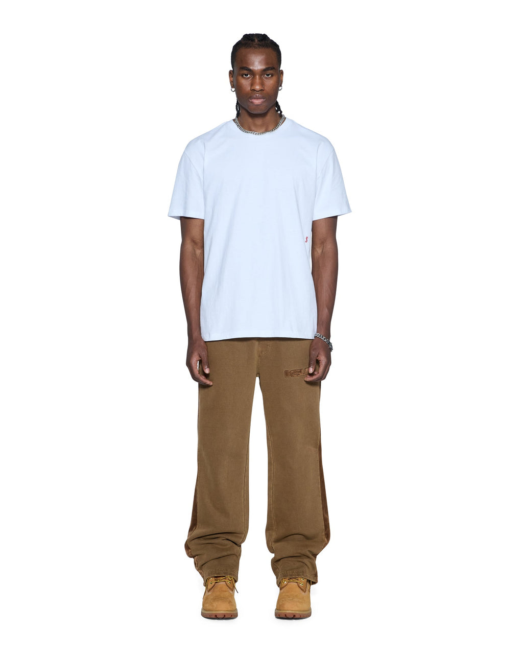 Mens 4x4 Paise Biggie Ss Tee White Red Regular Tees - White