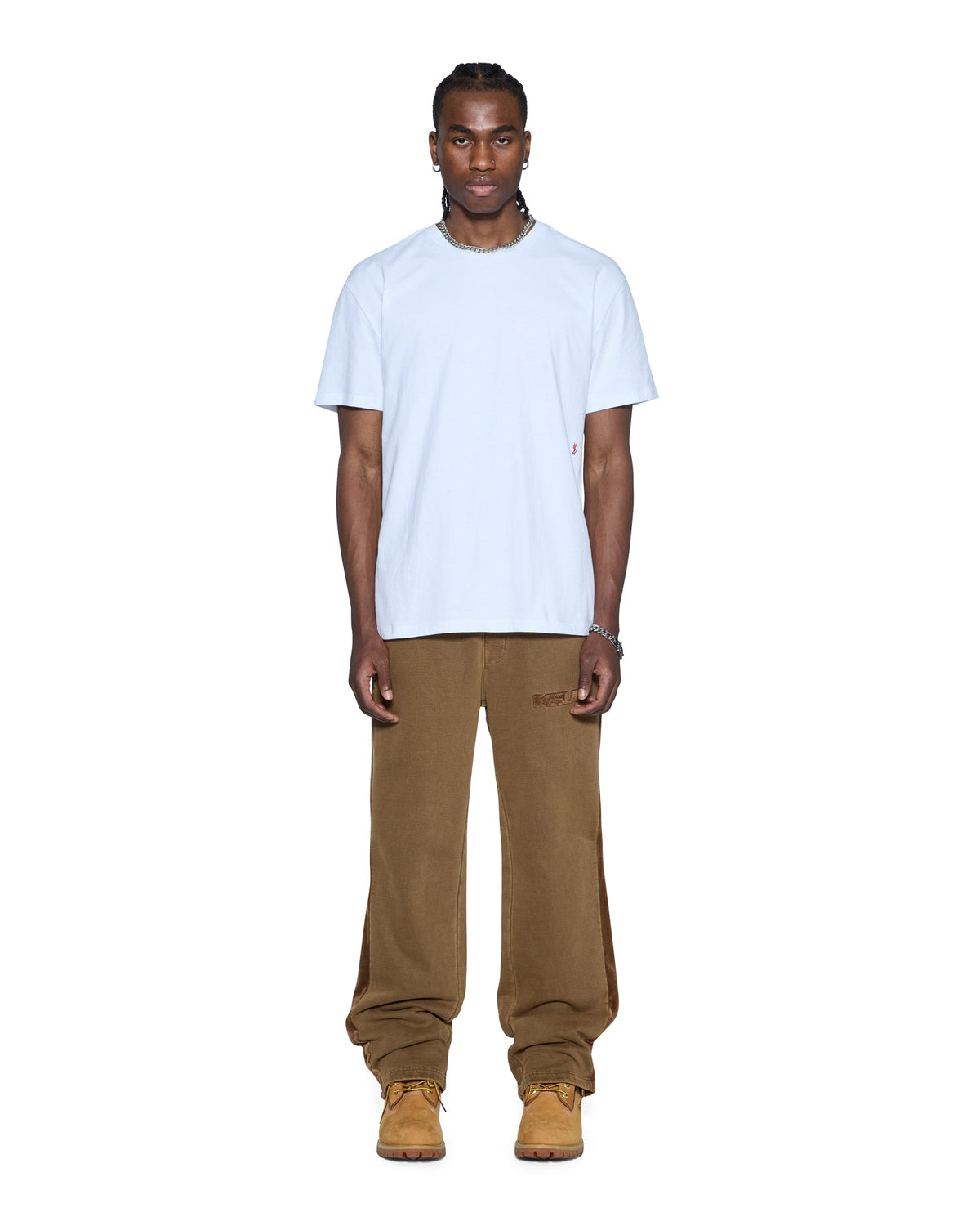 Mens 4x4 Paise Biggie Ss Tee White Red Regular Tees - White