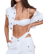 Womens Off-duty Bikini White Rib Regular Bikini - White