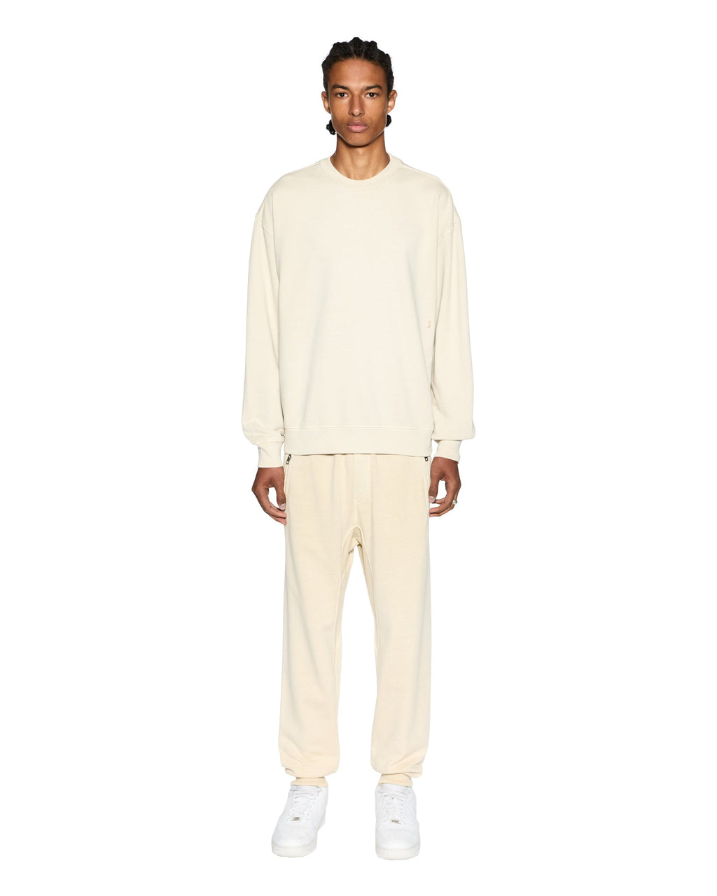 Mens 4 X 4 Biggie Crew Desert Oversized Fleece - Tan