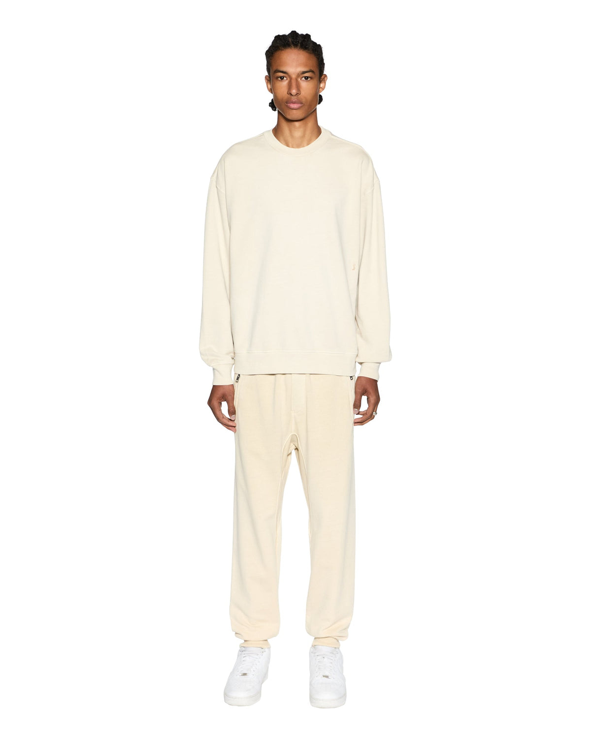 Mens 4 X 4 Biggie Crew Desert Oversized Fleece - Tan