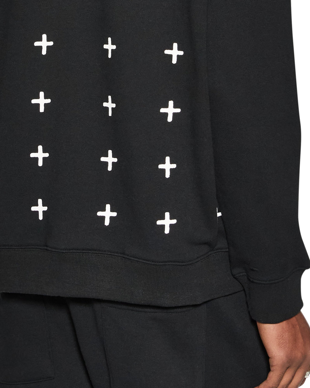 Mens 4 X 4 Biggie Crew Jet Black Oversized Fleece - Black