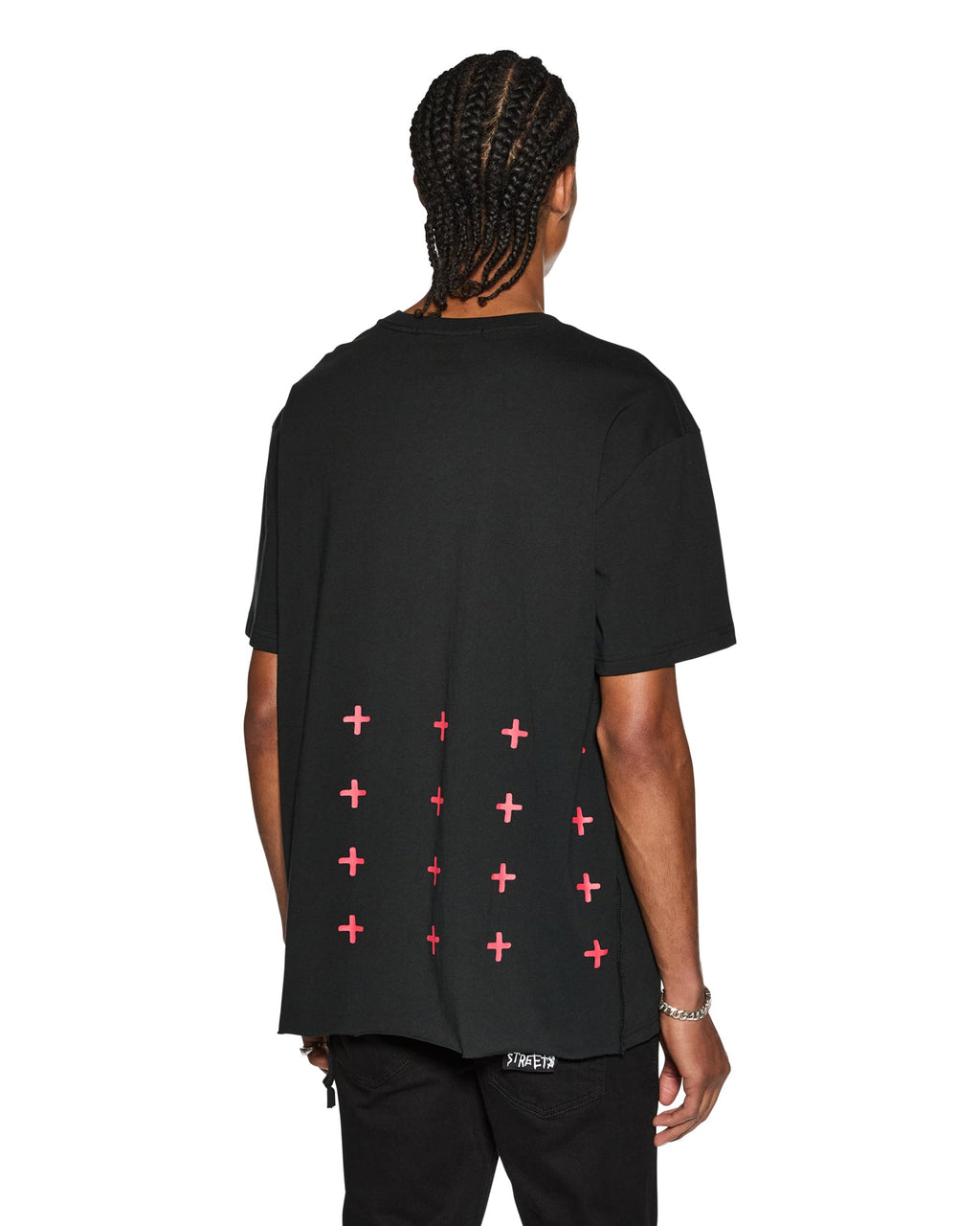 Mens 4x4 Biggie Ss Tee Black/red Oversized Tees - Black