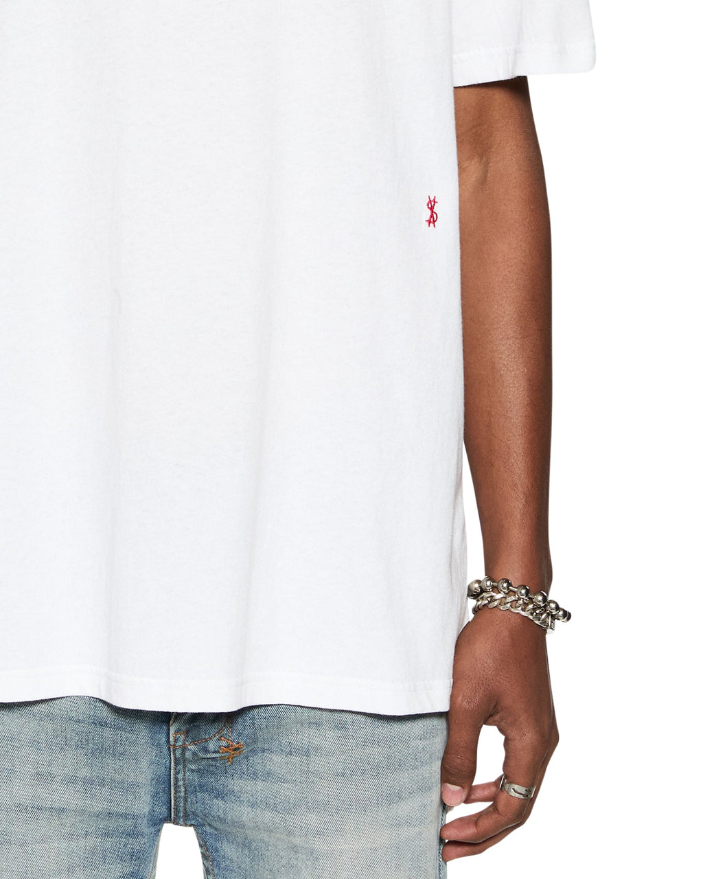 Mens 4x4 Biggie Ss Tee White/red Oversized Tees - White