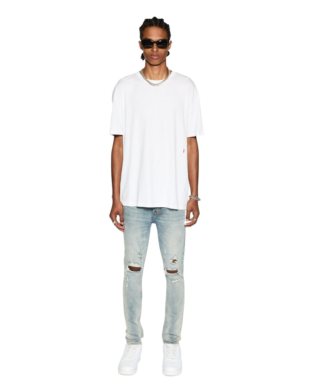 Mens 4x4 Biggie Ss Tee White/red Oversized Tees - White