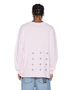 Mens Allday Biggie Ls Tee Ice Quartz Oversized Tees - Pink