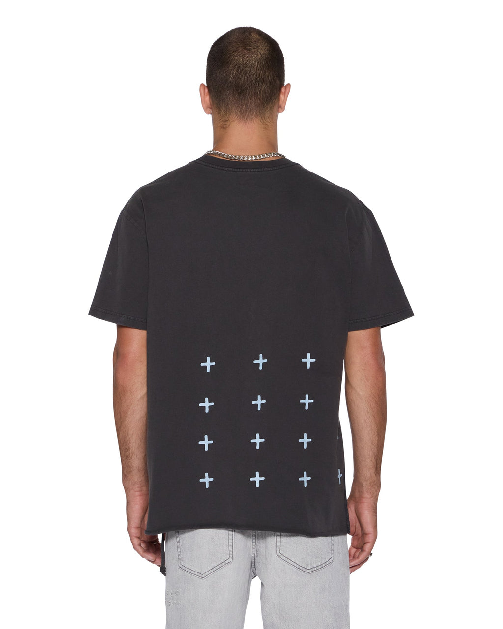Mens Allday Biggie Ss Tee Faded Black Oversized Tees - Black