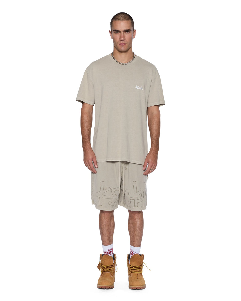 Mens Allday Biggie Ss Tee Terra Oversized Tees - Tan