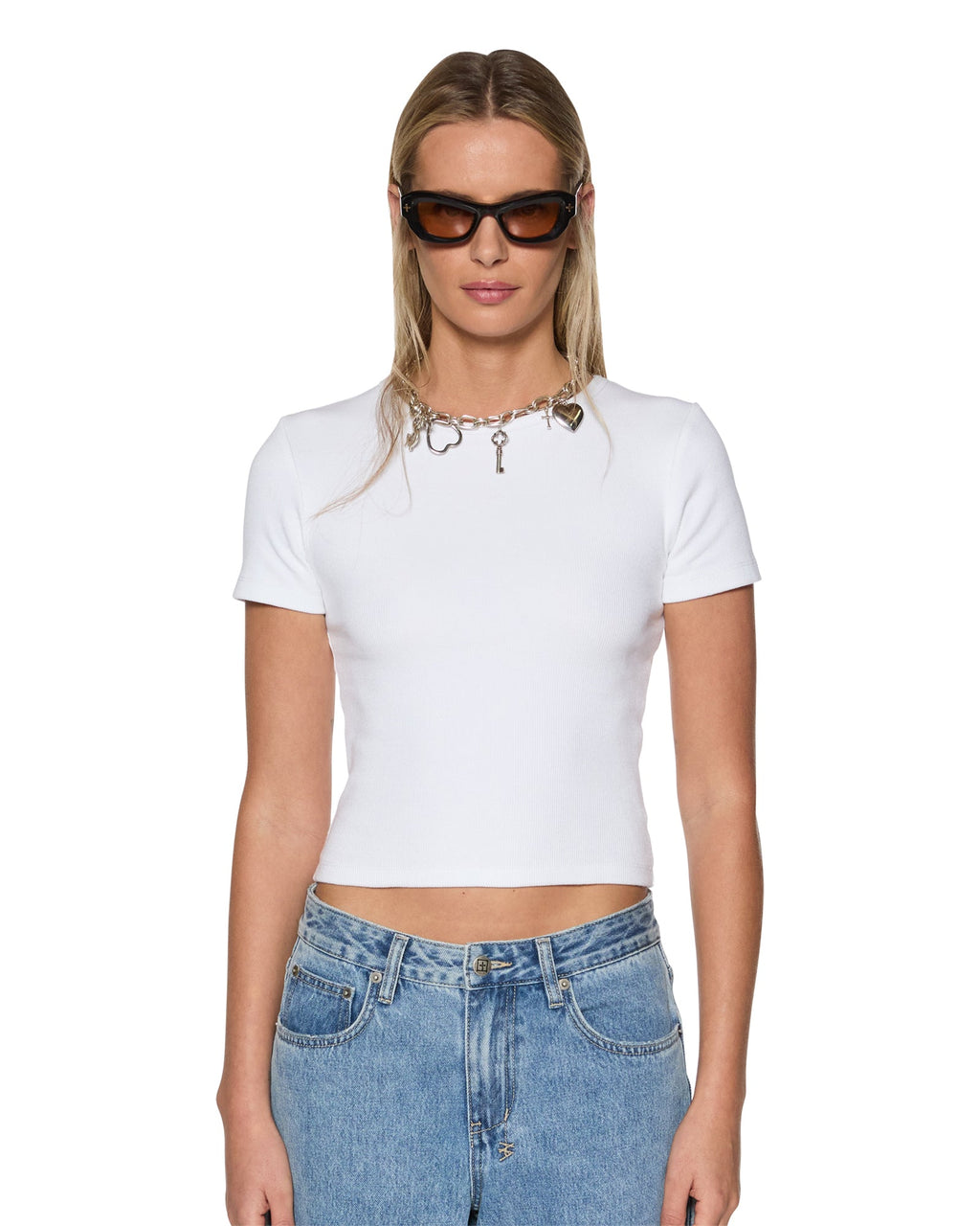 Womens Arise Ss Tee White Fitted Tees - White