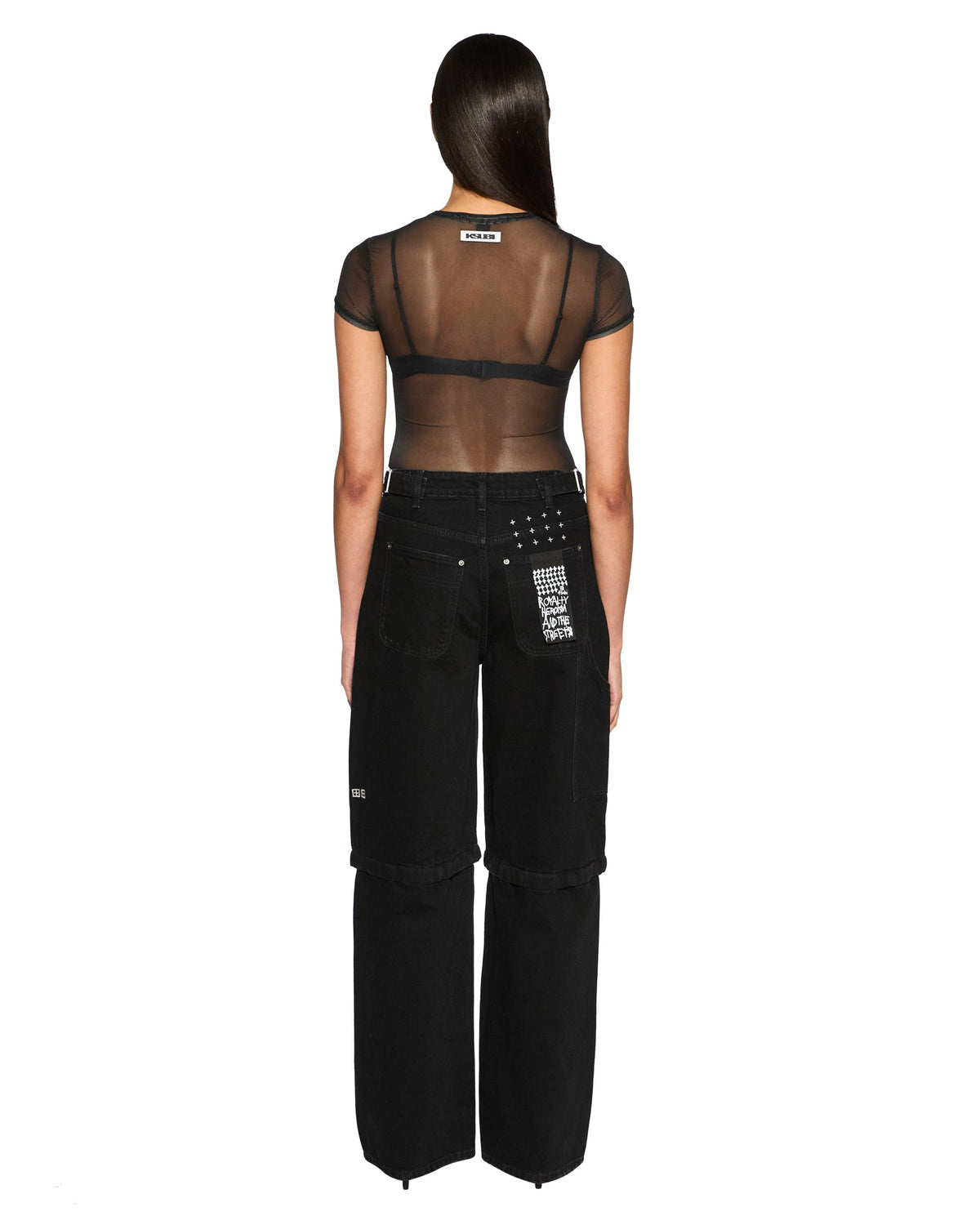 Womens Ablaze Mesh Ss Tee Black Fitted Fashion Tops - Black