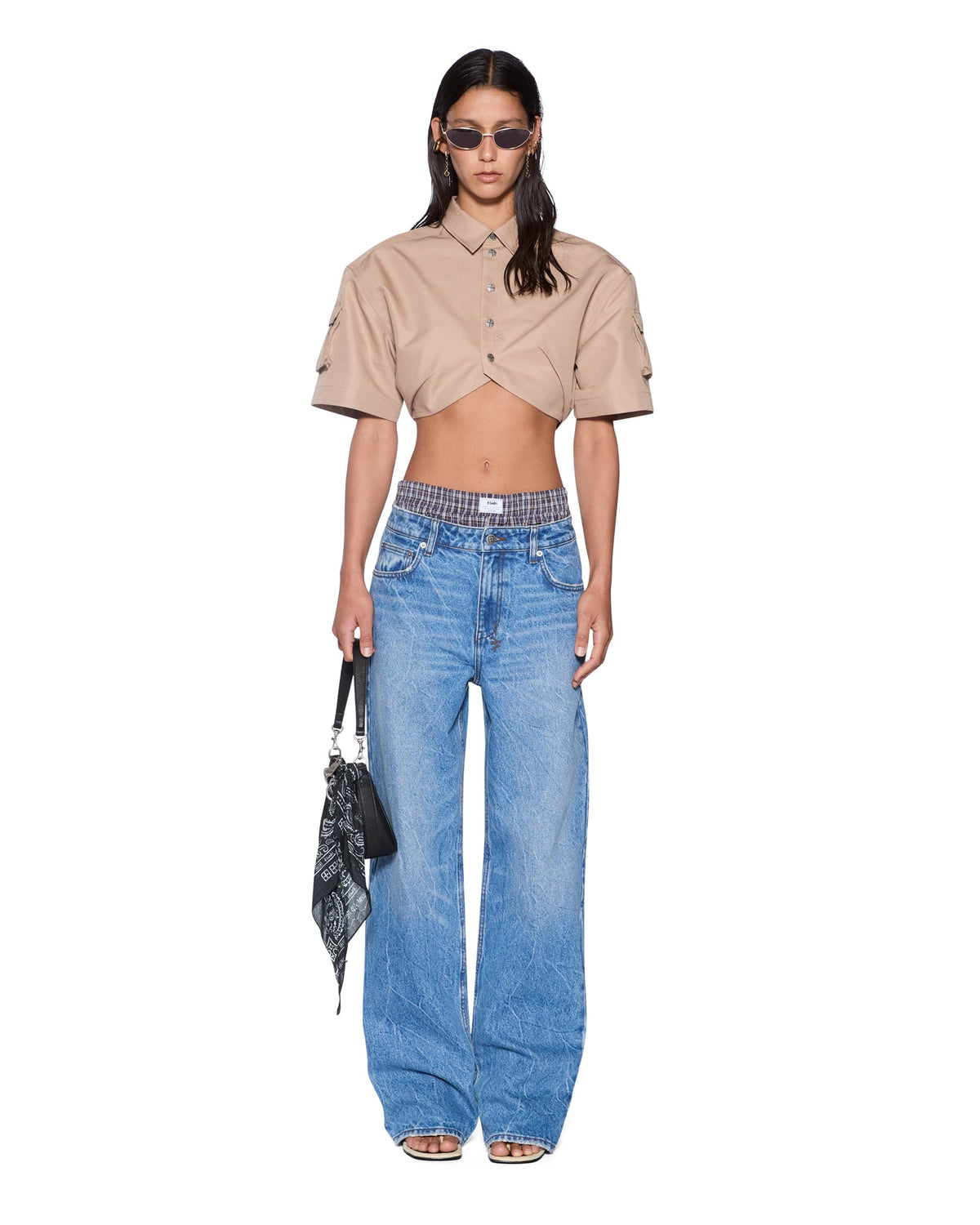 Womens Barker Crop Ss Shirt Tan Cropped Shirts - Tan