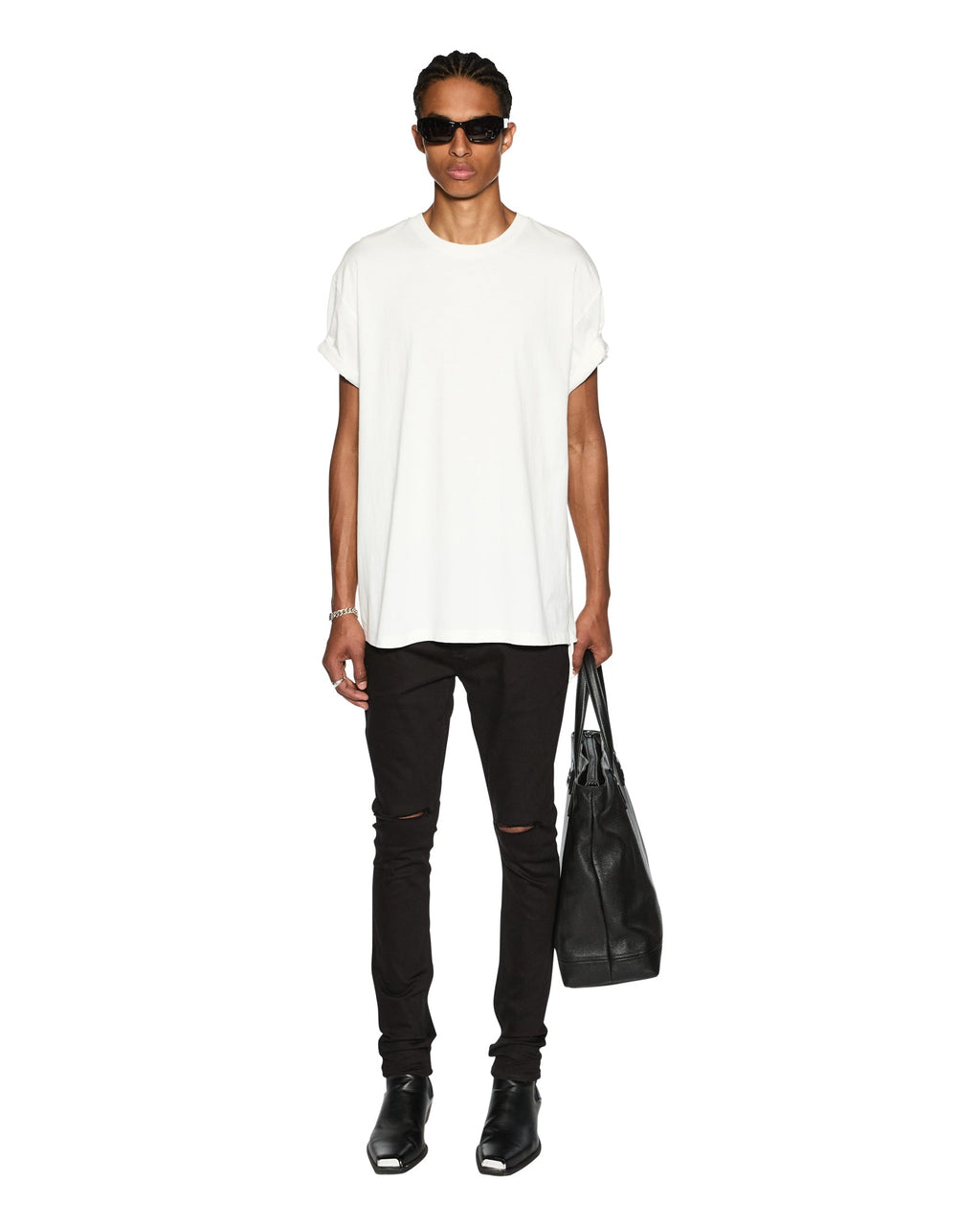 Mens Biggie Ss Tee Worn In White Oversized Tees - White