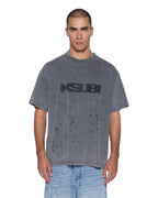 Mens Blasted Ekcess Ss Tee Rhino Oversized Tees - Black