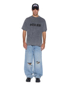 Mens Blasted Ekcess Ss Tee Rhino Oversized Tees - Black