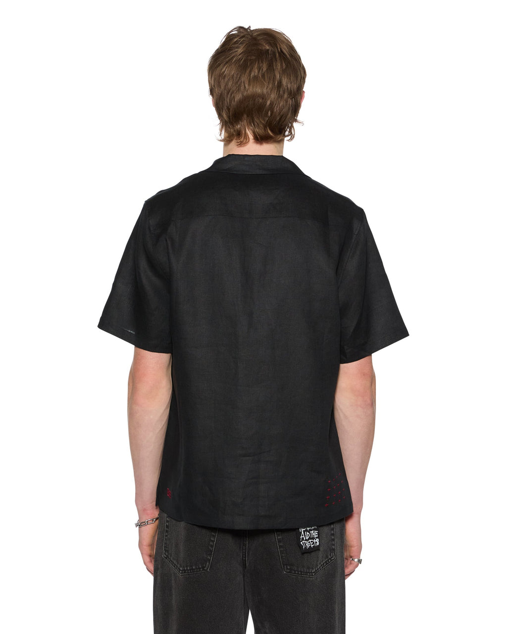 Mens Costa Resort Ss Shirt Black Regular Shirts - Black