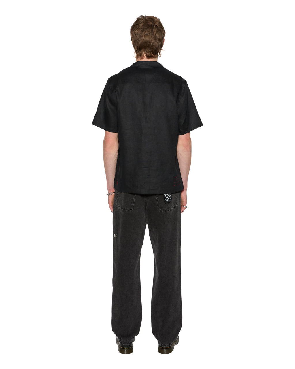 Mens Costa Resort Ss Shirt Black Regular Shirts - Black