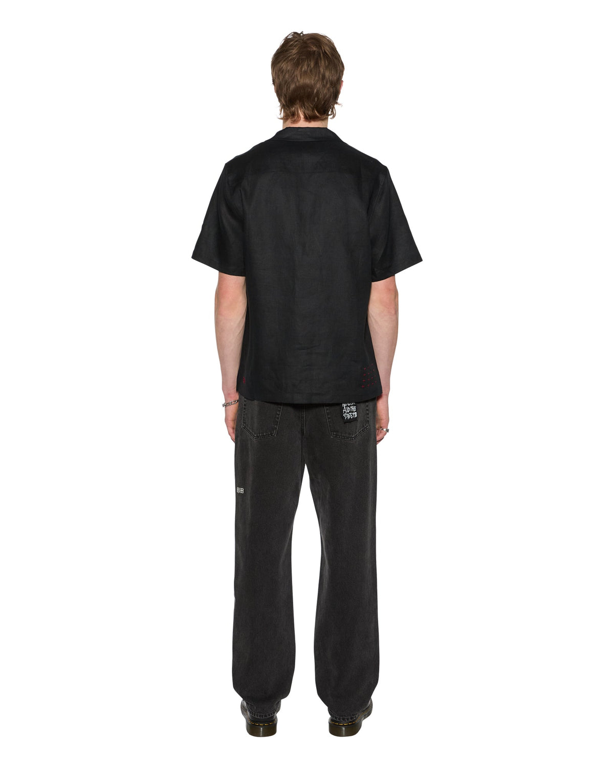 Mens Costa Resort Ss Shirt Black Regular Shirts - Black