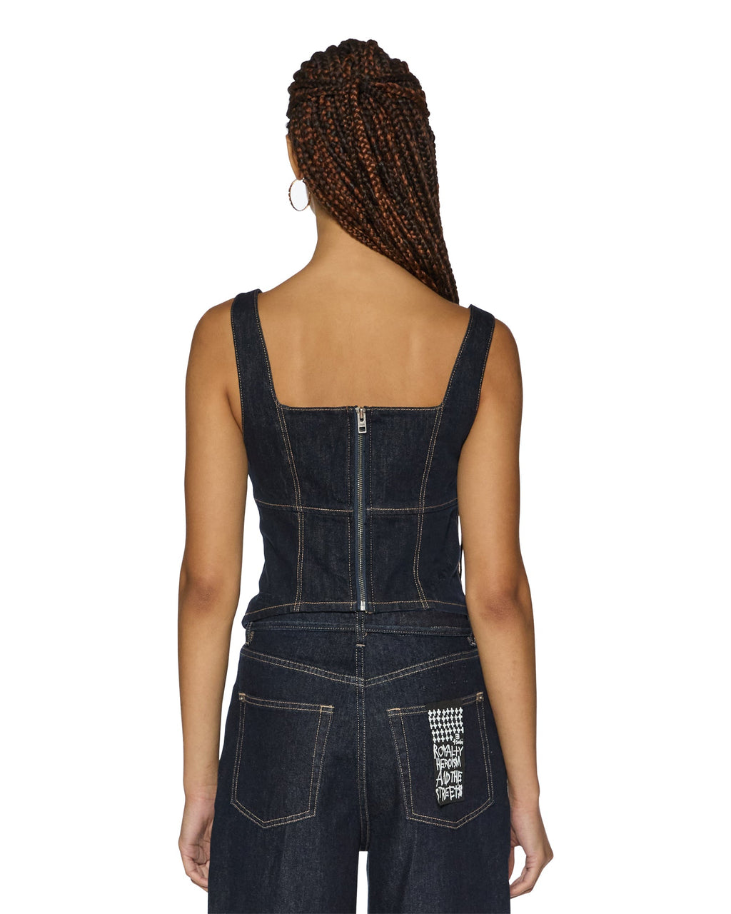 Womens Hera Bustier Zenith Pop Fitted Fashion Tops - Denim
