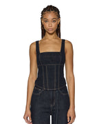 Womens Hera Bustier Zenith Pop Fitted Fashion Tops - Denim