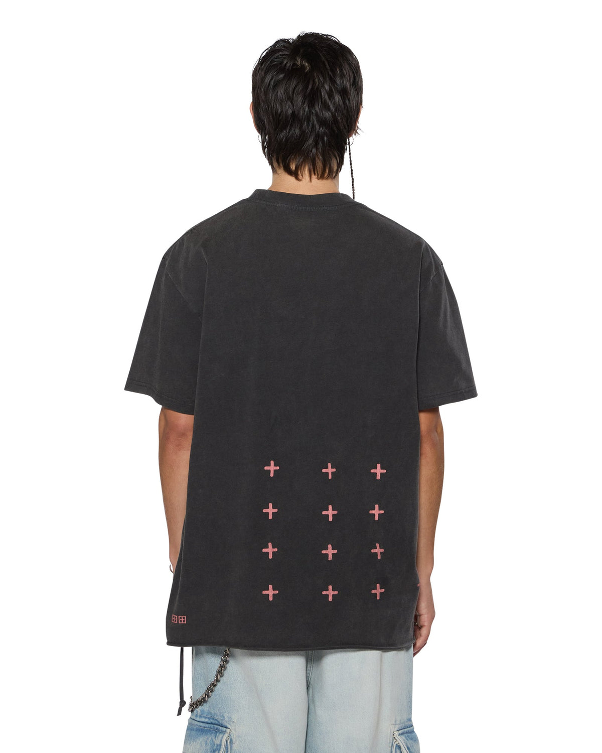 Mens Island Biggie Ss Tee Faded Black Oversized Tees - Black