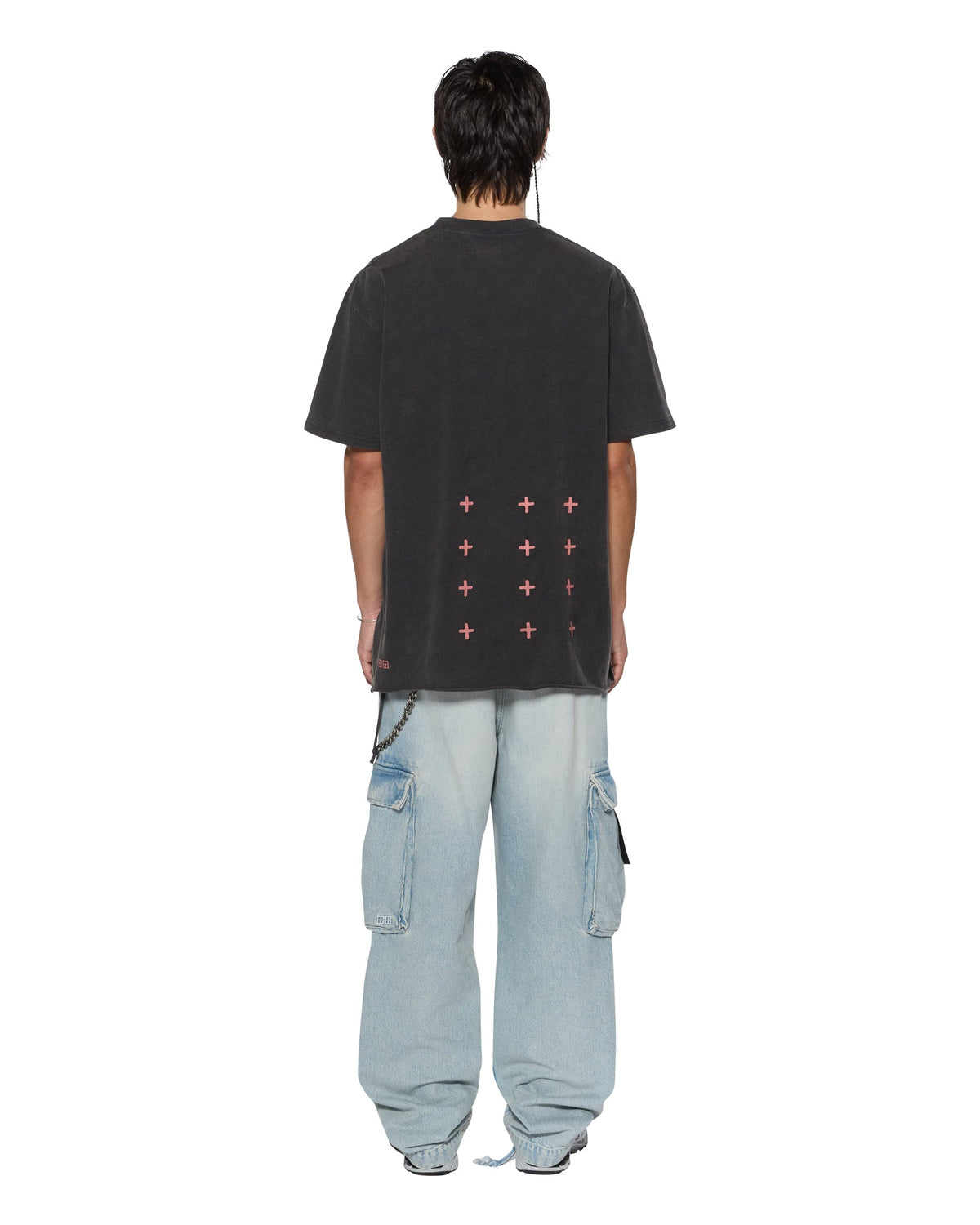Mens Island Biggie Ss Tee Faded Black Oversized Tees - Black