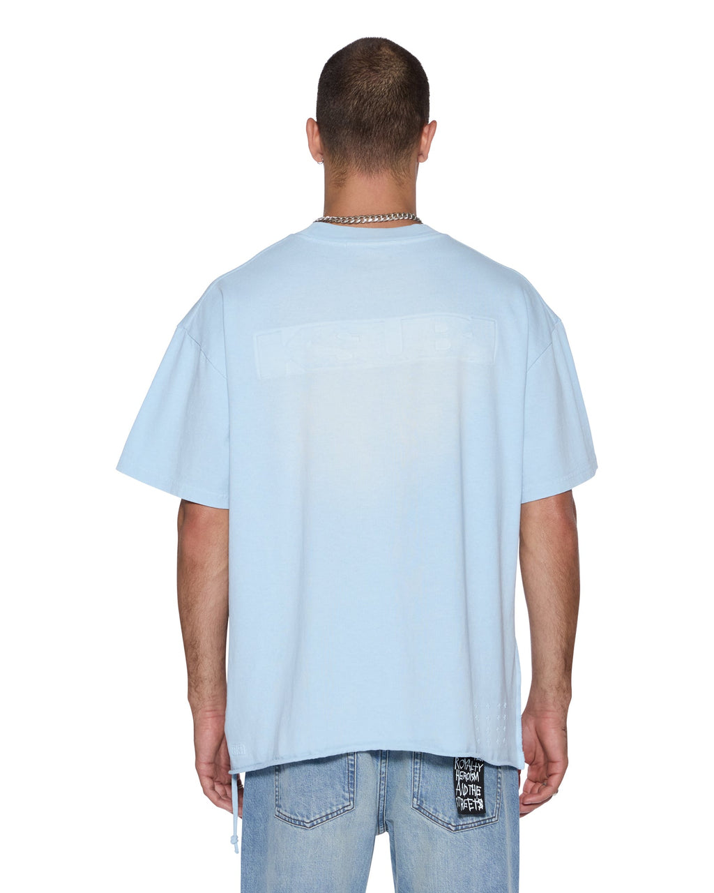 Mens Intruder Ekcess Ss Tee Ice Mist Oversized Tees - Blue